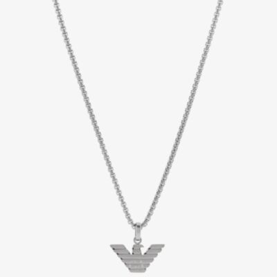 Emporio Armani Mens Stainless Steel Logo Necklace EGS3169040