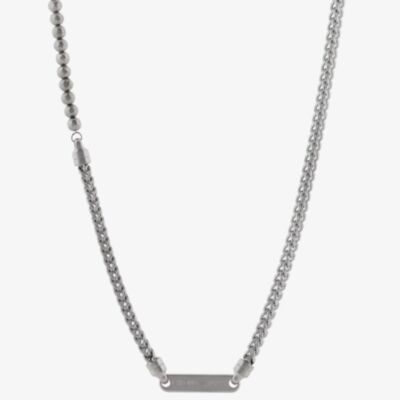 Emporio Armani Mens Stainless Steel ID Tag Chain Necklace EGS3182040