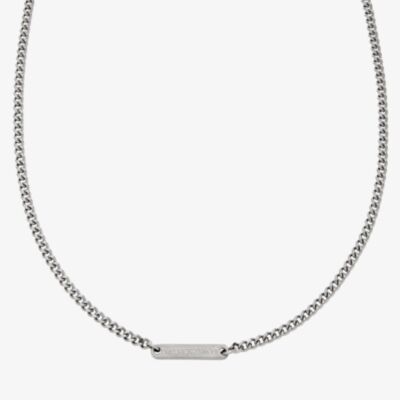 Emporio Armani Mens Stainless Steel Logo ID Necklace EGS3188040