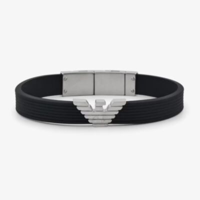 Emporio Armani Black Silicone ID Bracelet EGS3168040