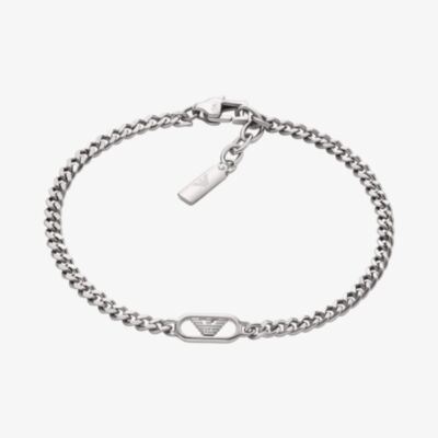Emporio Armani Mens Stainless Steel Logo Bracelet EGS3247040