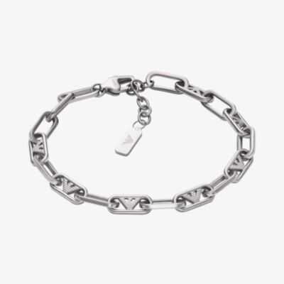 Emporio Armani Mens Stainless Steel Oval Link Bracelet EGS3249040