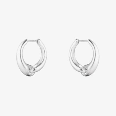 Georg Jensen Reflect Sterling Silver Large Hoop Earrings 20001177