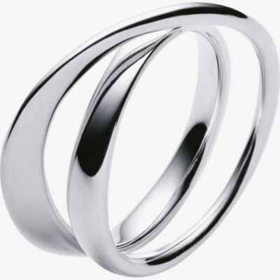 Georg Jensen Moebius Sterling Silver Double Ring 20000309 60 