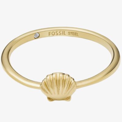 Fossil Georgia By The Shore Gold-Tone Shell Ring JF04064710