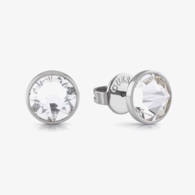 Guess Frontiers Silver-Tone Crystal Stud Earrings UME01343ST