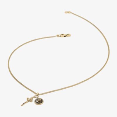 Guess South Alameda Gold Plated Sword & Coin Pendant JUMN04023YGBK