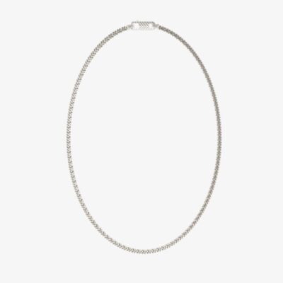 Guess Pitstop Textured Hook Chain Necklace UMN04437ST