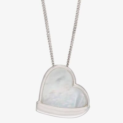 Fiorelli Silver Mother Of Pearl Heart Necklace P5027C