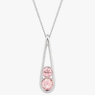 Fiorelli Light Rose Crystal Teardrop Necklace P5099P