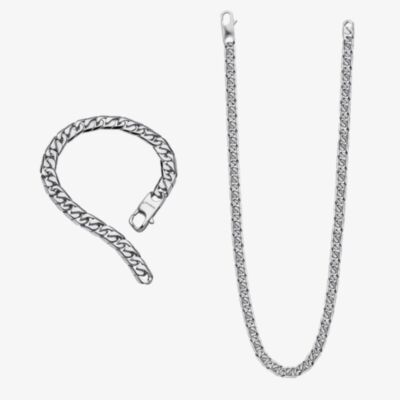 Fred Bennett Stainless Steel Chain Jewellery Set Z2046