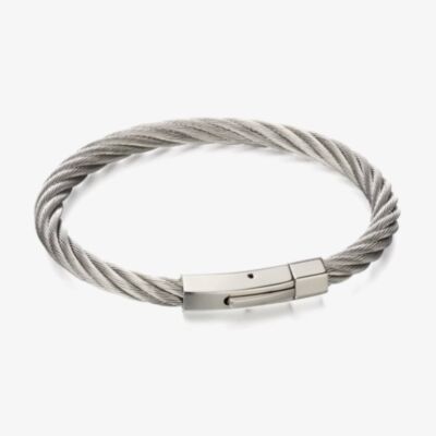 Fred Bennett Stainless Steel Twisted Cable Bracelet B5053