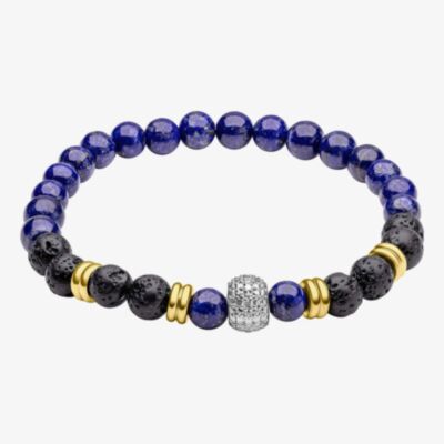 Fred Bennett Smaller Fit Blue Bead Lava Stone Bracelet B5621