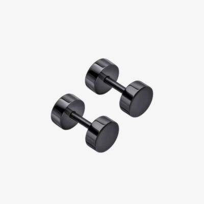 Fred Bennett Plain Round Black Stud Earrings E6395