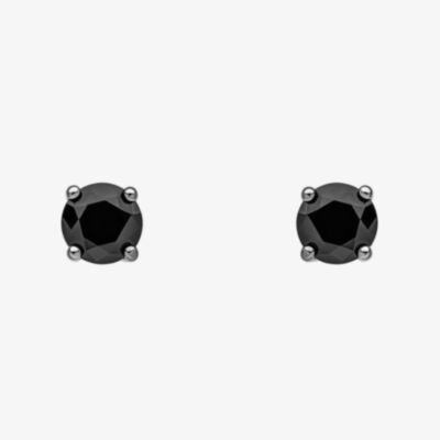 Fred Bennett Forged Gun Metal Silver Black Crystal Stud Earrings E6525B