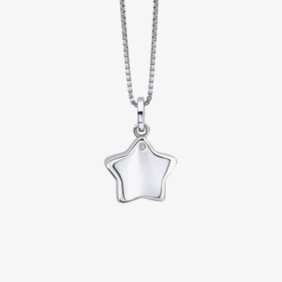 D For Diamond Girls Sterling Silver Star Locket Necklace P5361