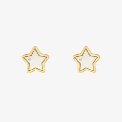 D For Diamond Gold Plated Star Stud Earrings E6158