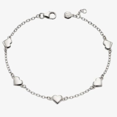 Little Star Beatrice Childrens Silver Heart Charm Bracelet LSB0308