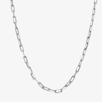 Little Star Boys Claude Silver Oval Chain Link Necklace LSN0605
