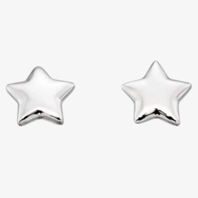 Little Star Girls Ava Silver Plain Star Stud Earrings LSE0046