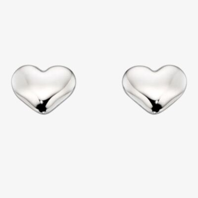 Little Star Girls Phoebe Silver Plain Heart Stud Earrings LSE0063