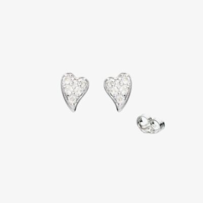 Kit Heath Desire Kiss Precious Pavé Heart Stud Earrings 30505WT