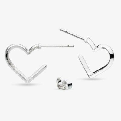 Kit Heath Love Silver Heart Half Hoop Earrings 40531RP