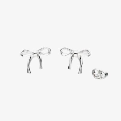 Kit Heath Serenity Ribbon Bow Dainty Stud Earrings 41187RP