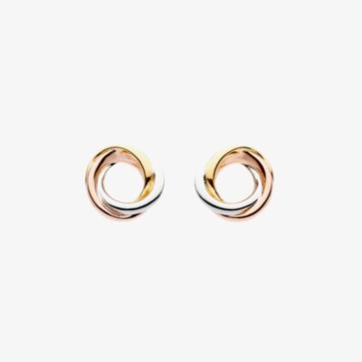 Kit Heath Bevel Trilogy Gold Stud Earrings 4169GRG