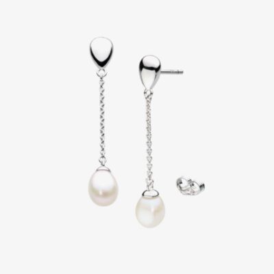 Kit Heath Coast Pebble Pearl Chain Drop Earrings 50169FP