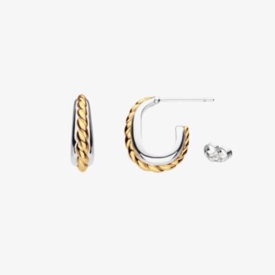 Kit Heath Marina Rope Band Semi Hoop Stud Earrings 61065GRP