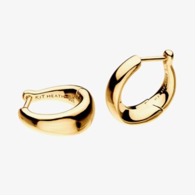 Kit Heath Bevel Cirque Golden Small Huggie Hoop Earrings 6175GD