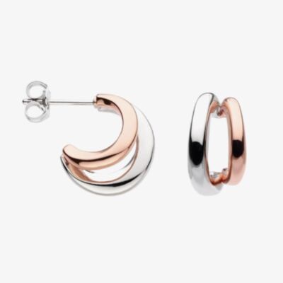 Kit Heath Bevel Cirque Link Blush Twin Hoop Earrings 61886RRP