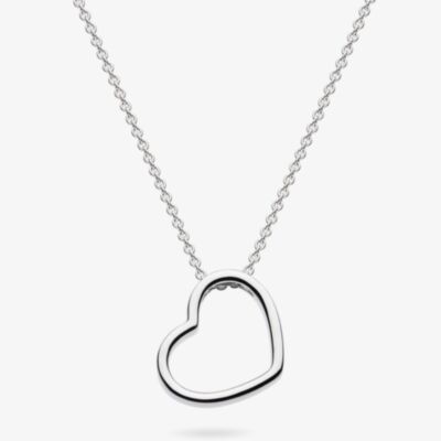 Kit Heath Love Silver Heart Outline Necklace 90533RP