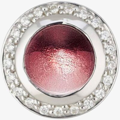 Story Silver Clear Cubic Zirconia Round Rose Quartz Charm 4408890