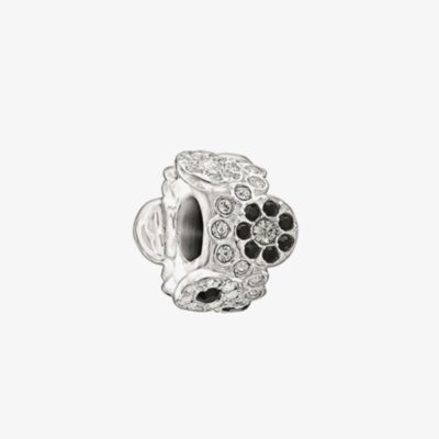 Chamilia Black And White Crystal Flower Charm 2083-0454