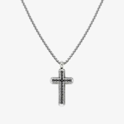 Nomination Bold Steel Black Cubic Zirconia Cross Pendant 133211/007