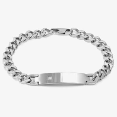 Nomination B-Yond Stainless Steel Cubic Zirconia Curb Chain Bracelet 028951/037