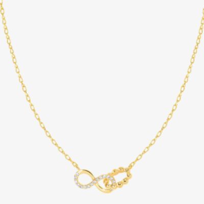 Nomination Lovecloud Gold Tone Plated Interlocking Infinity Necklace 240504/005