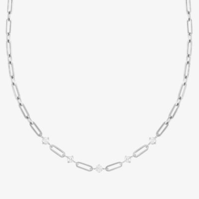 Nomination Style Stainless Steel Open Link 5 Stone Chain Necklace 029401/001