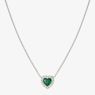 Nomination All My Love Sterling Silver Green Heart Necklace 240302/014