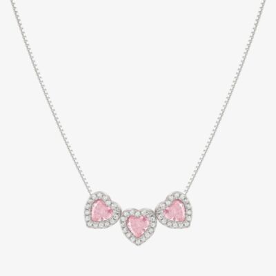 Nomination All My Love Sterling Silver Three Pink Heart Necklace 240303/002