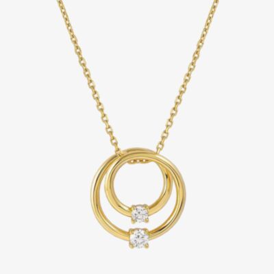 Nomination Cosmic Love Gold Plated Cubic Zirconia Large Double Circle Pendant Necklace 241708/054
