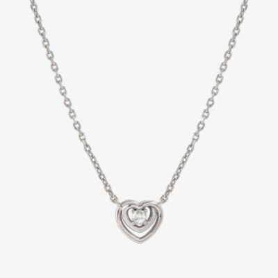 Nomination Cosmic Love White Rhodium Cubic Zirconia Heart Pendant Necklace 241706/004