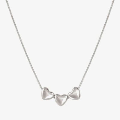 Nomination Armonica White Rhodium Three Small Heart Pendant Necklace 241305/004
