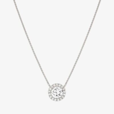 Nomination Seidivina White Rhodium Cubic Zirconia Round Cluster Pendant Necklace 241402/010