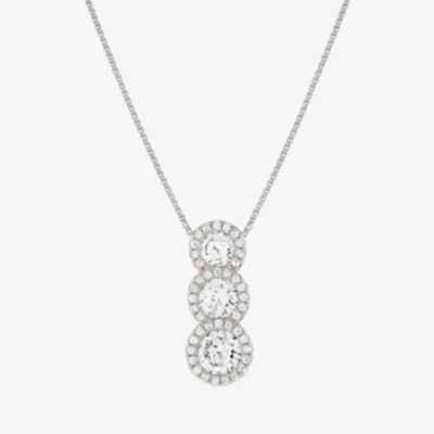 Nomination Seidivina White Rhodium Three Cubic Zirconia Round Cluster Pendant Necklace 241403/010
