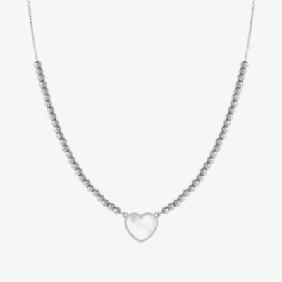 Nomination Emosfere Silver Tone Mother Of Pearl Heart Ball Necklace 134205/036