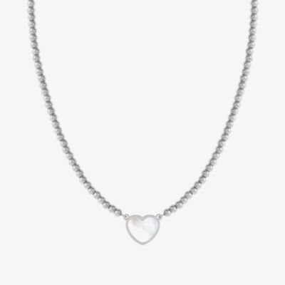 Nomination Emosfere Silver Tone Mother Of Pearl Heart Ball Bead Necklace 134206/036