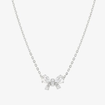 Nomination Shine Me Up Silver Cubic Zirconia Bow Necklace 241902/008